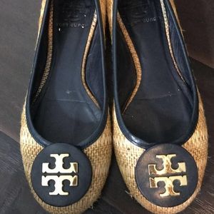 Reba Raffia Straw Tory Burch Flats